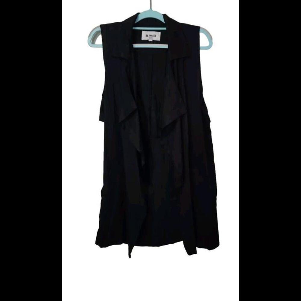 Bb Dakota Vest Jacket Medium Black Collar V Neck